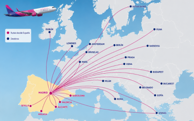Mapa de rutas europeas con conexiones desde España hacia Europa del Este y capitales occidentales